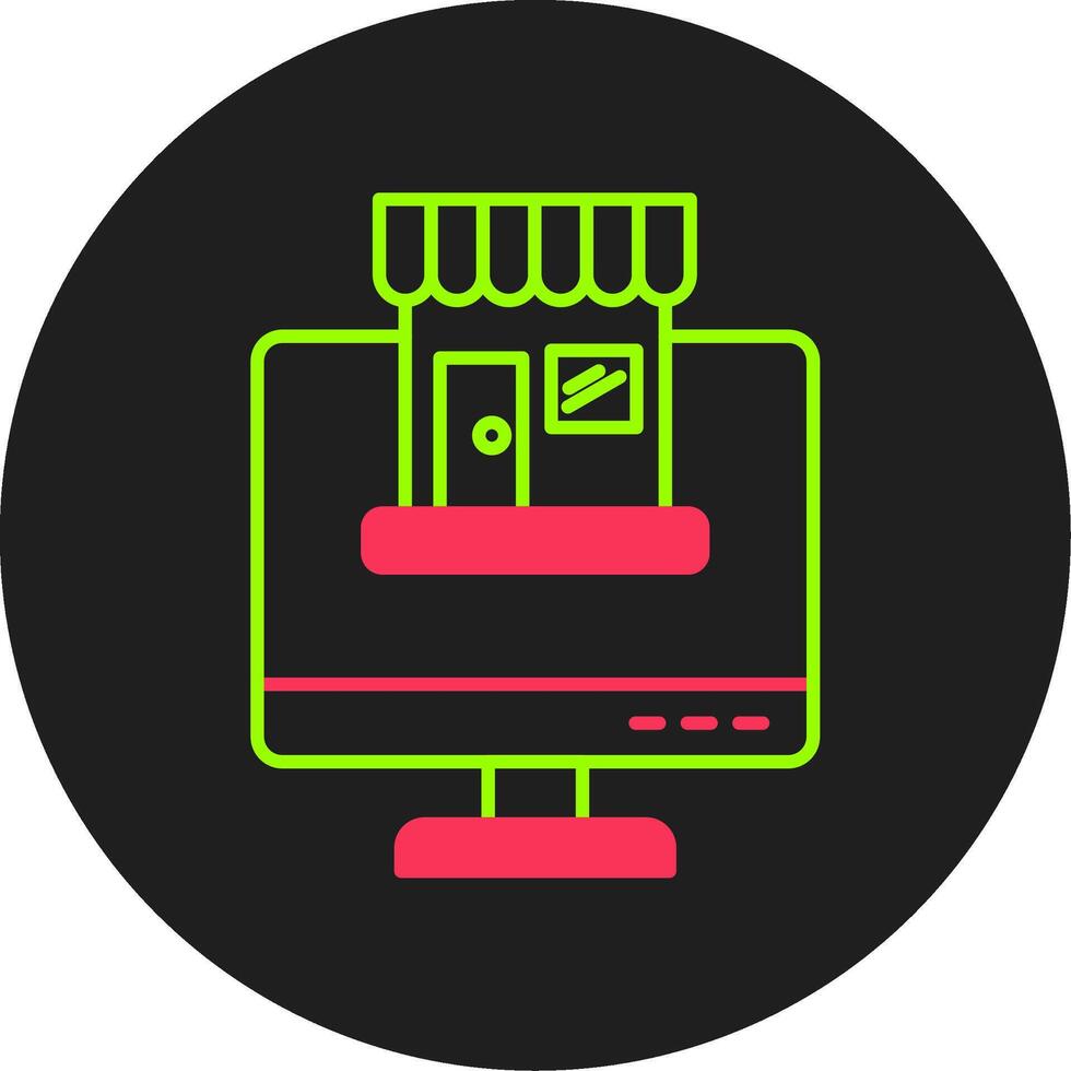 online boodschappen doen glyph cirkel icoon vector