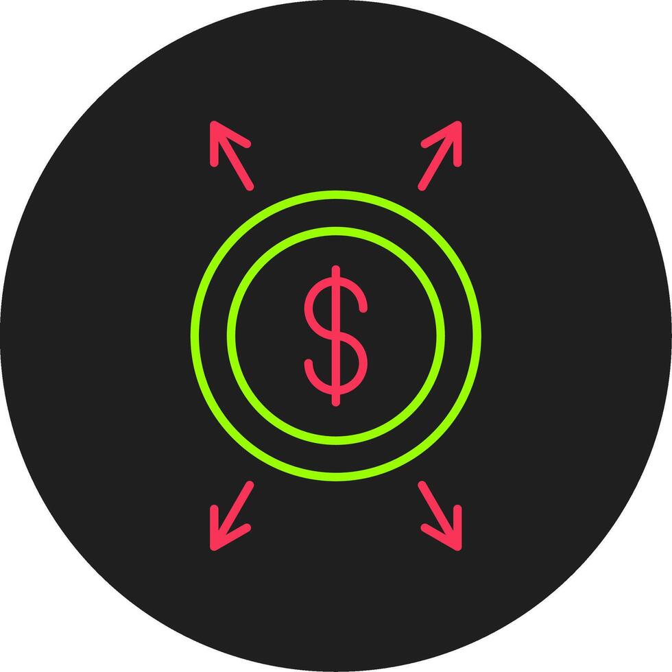 dollar glyph cirkel icoon vector