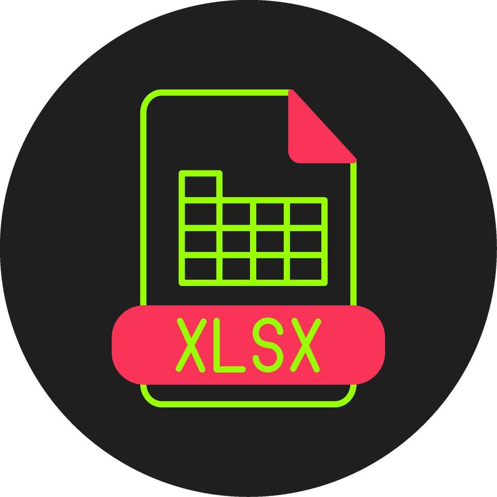 xlsx glyph cirkel icoon vector