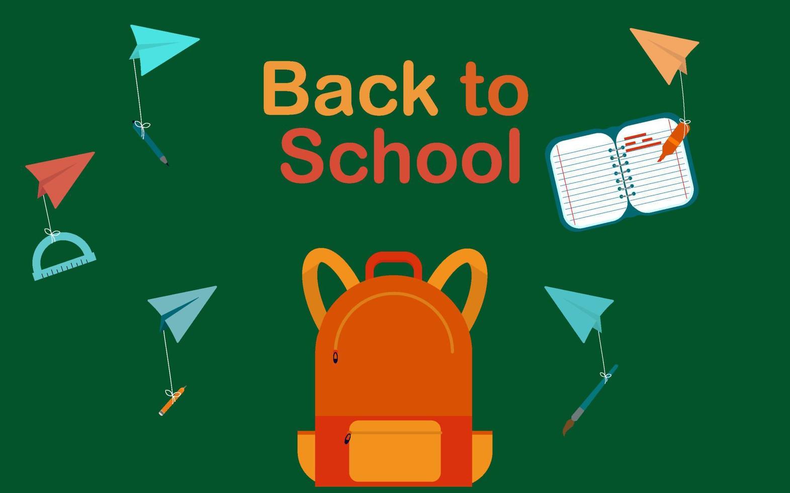 terug naar school met school items en elementen. vector illustratie