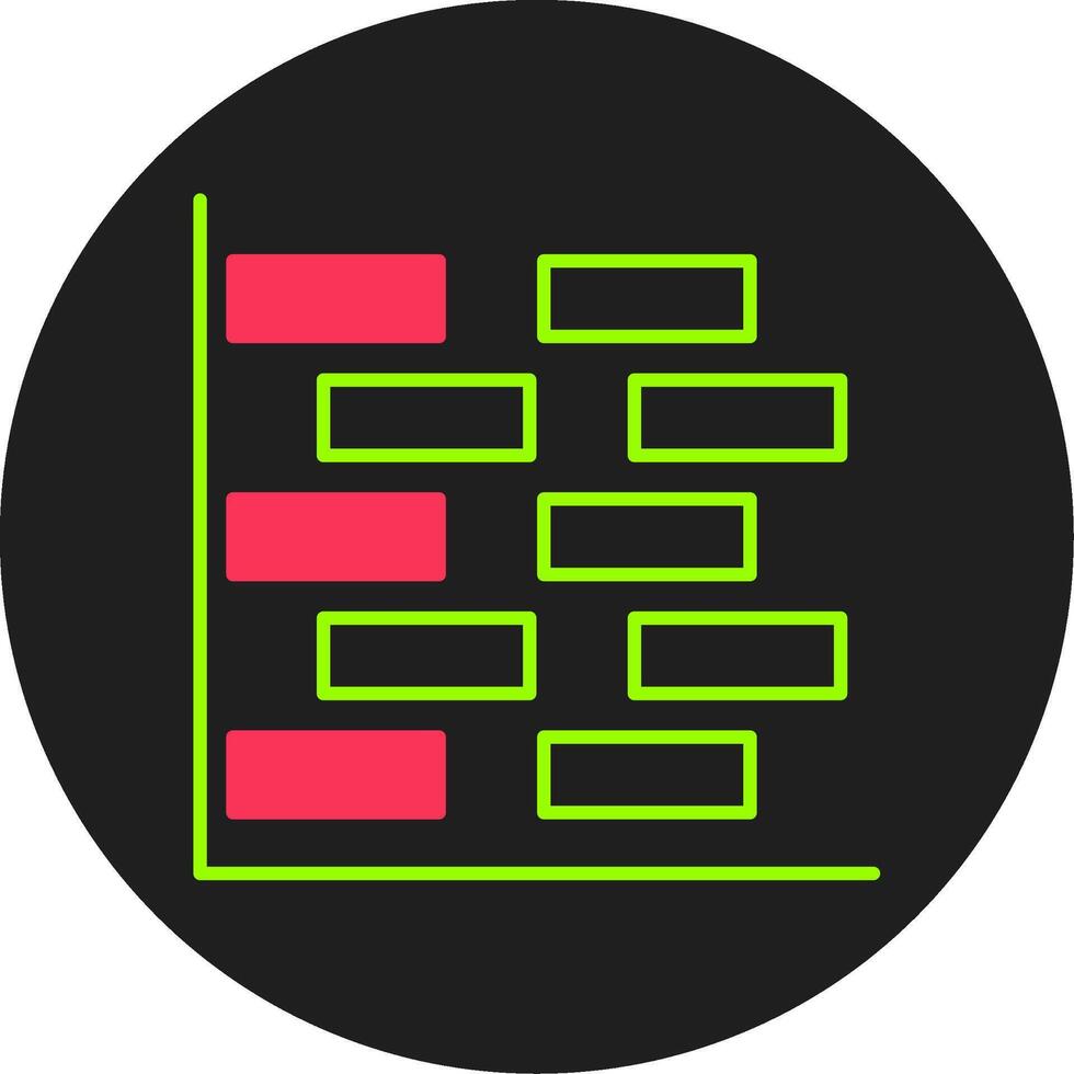 gantt tabel glyph cirkel icoon vector