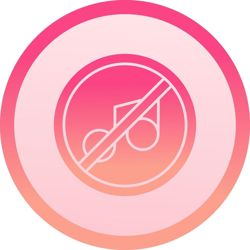 Nee muziek- solide cirkel gradeint icoon vector