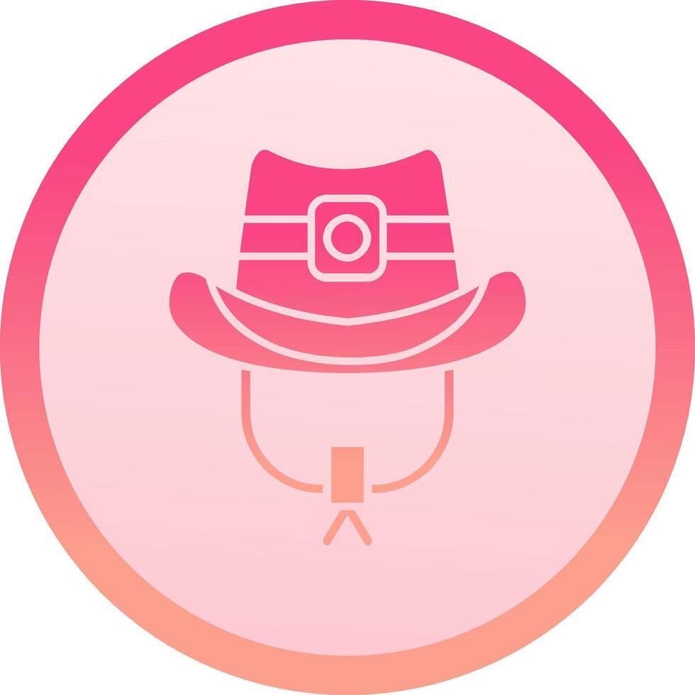 cowboy hoed solide cirkel gradeint icoon vector