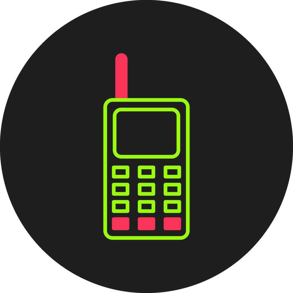 walkie talkie glyph cirkel icoon vector