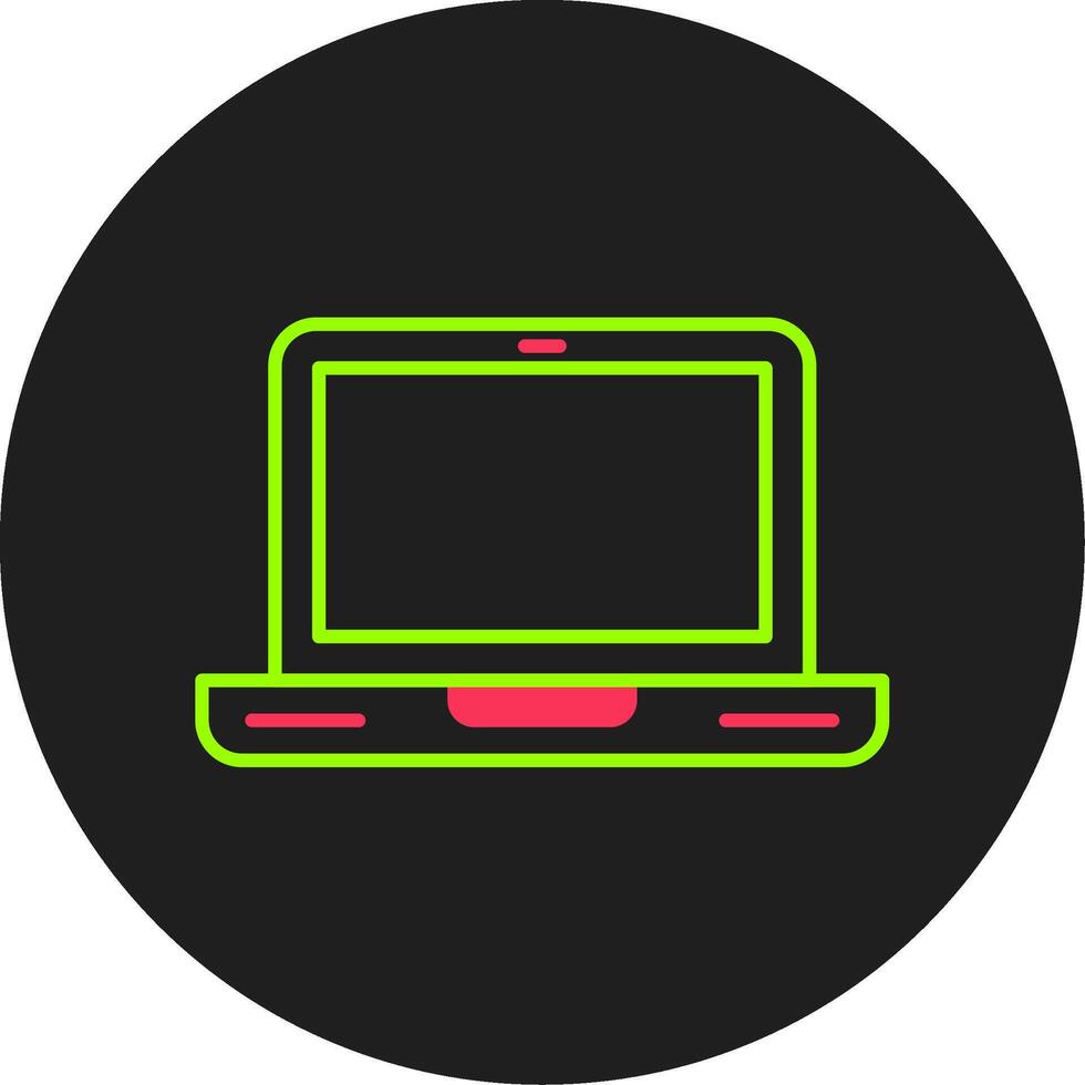 laptop computer glyph cirkel icoon vector