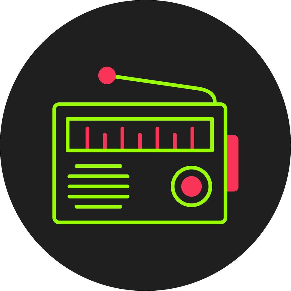 radio glyph cirkel icoon vector