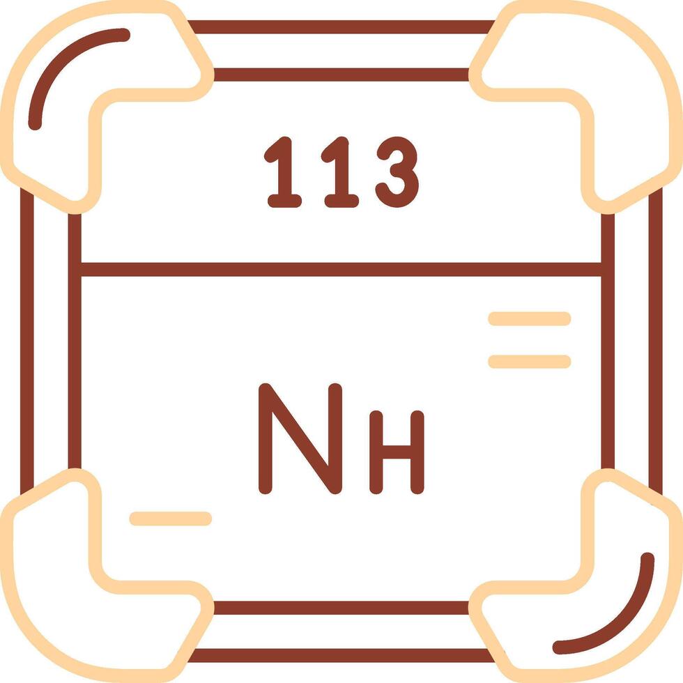 nihonium lijn twee kleur icoon vector