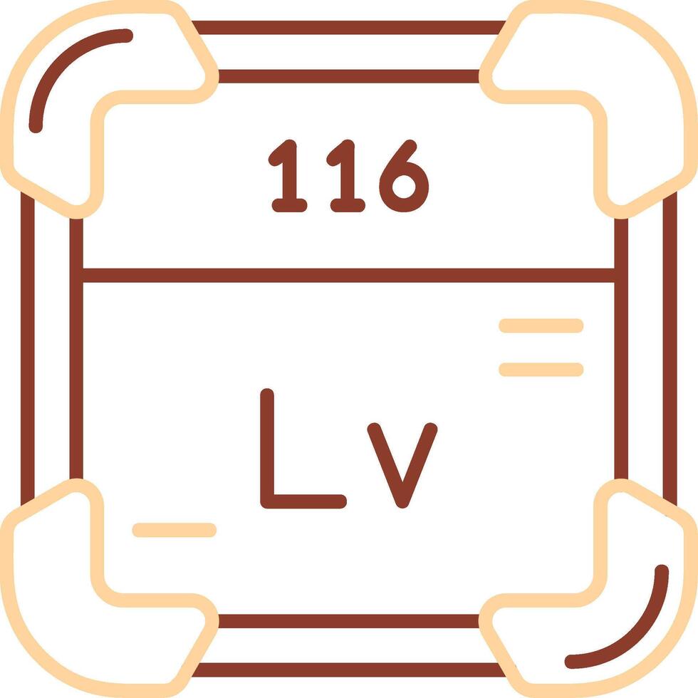 livermorium lijn twee kleur icoon vector