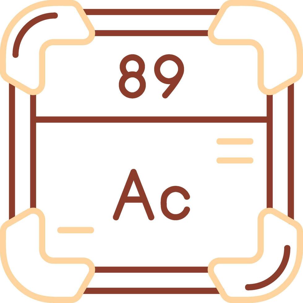 actinium lijn twee kleur icoon vector