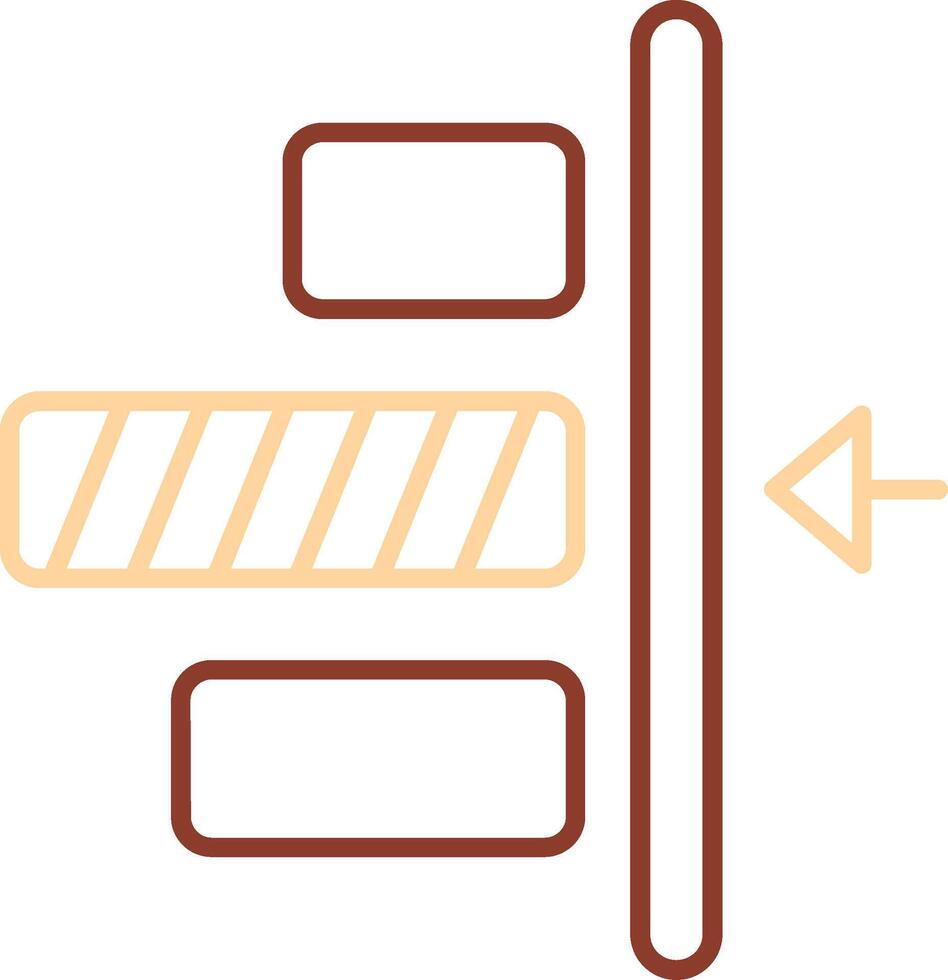 Rechtsaf uitlijning lijn twee kleur icoon vector