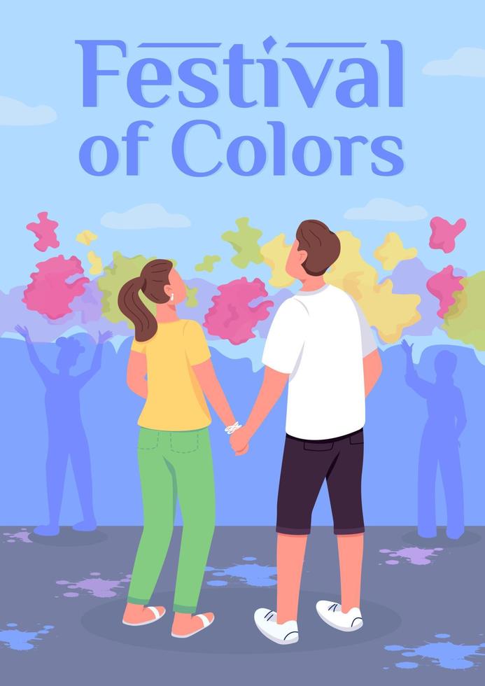 festival van kleuren poster platte vector sjabloon