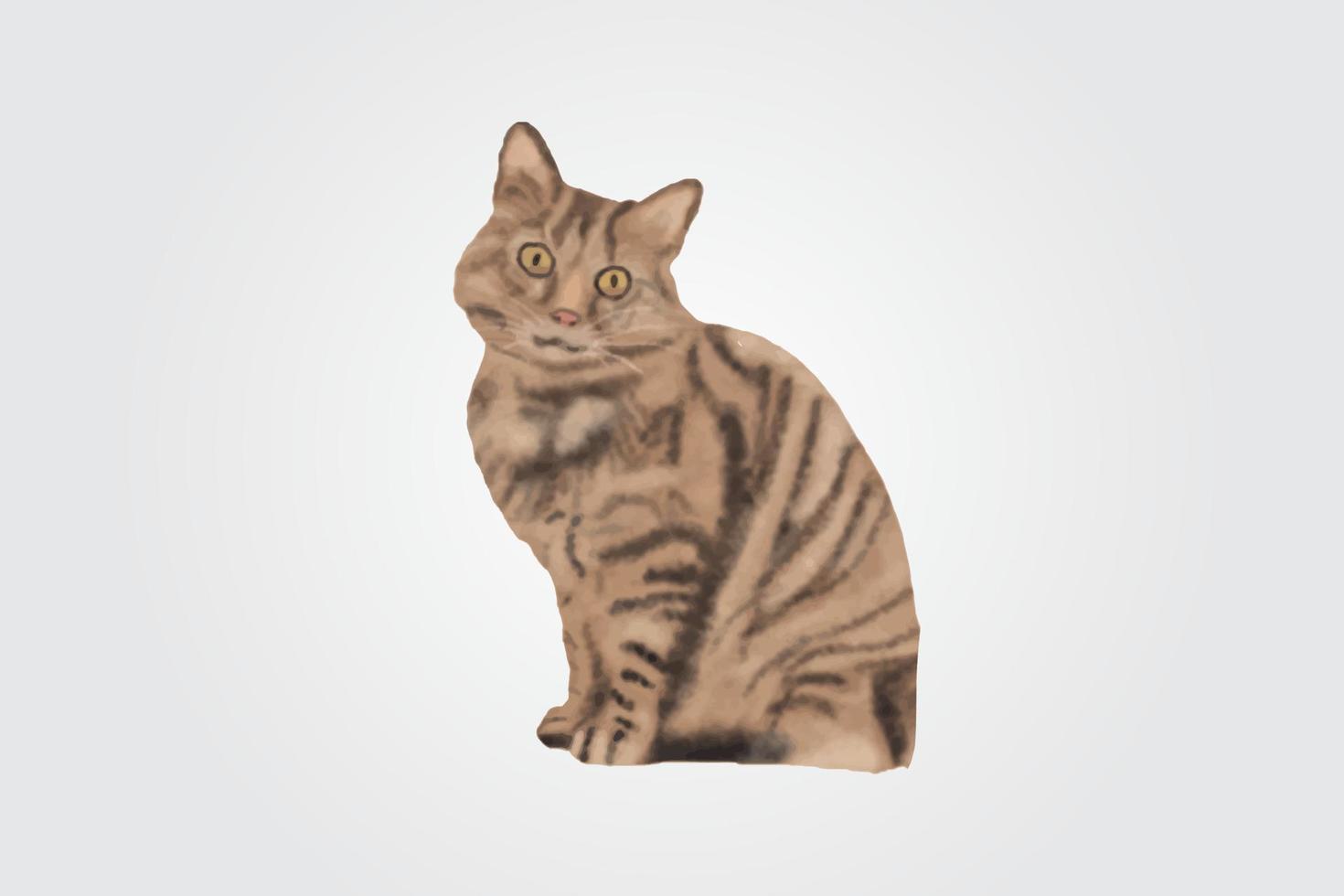 handgetekende aquarel kattenverf vector