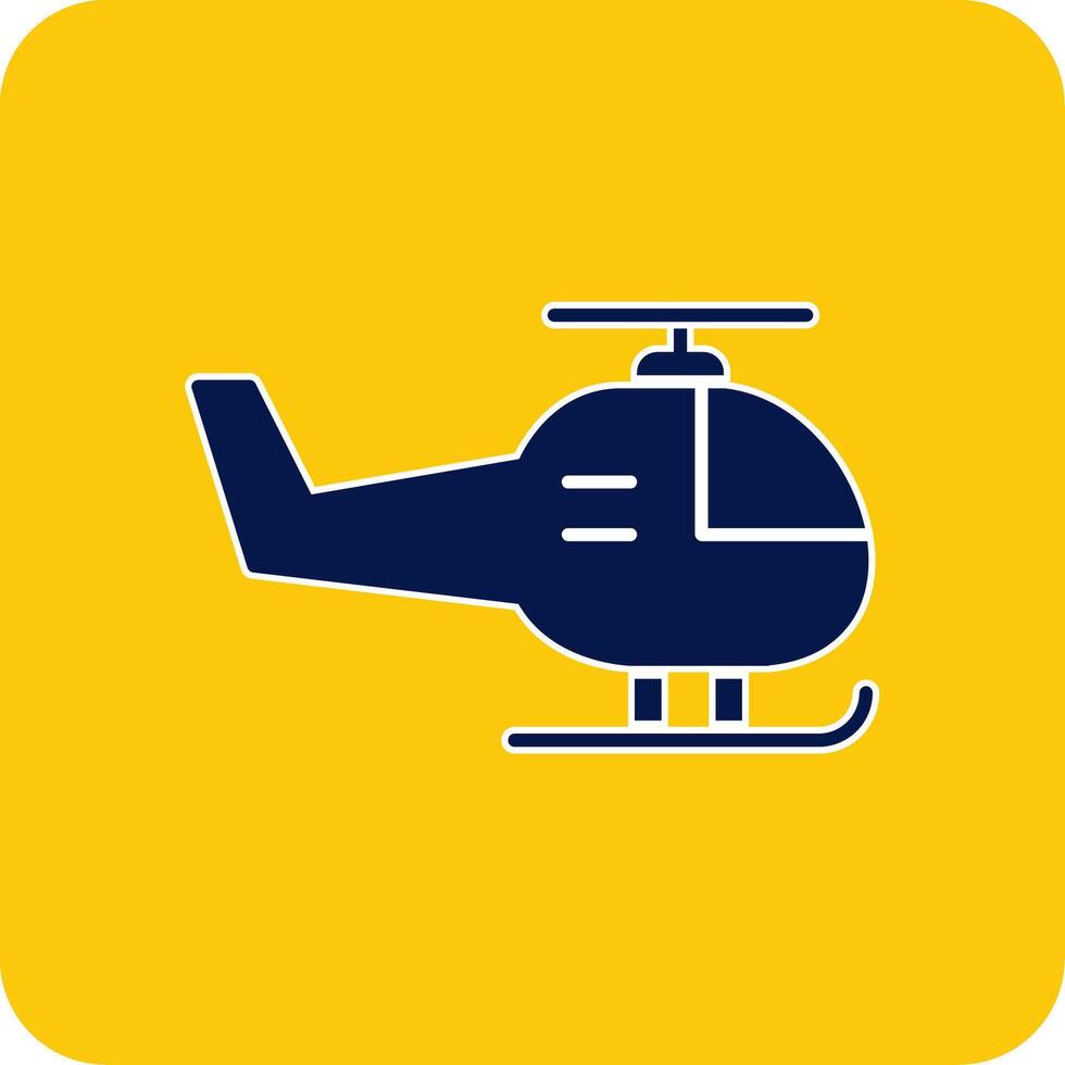 helikopter glyph plein twee kleur icoon vector