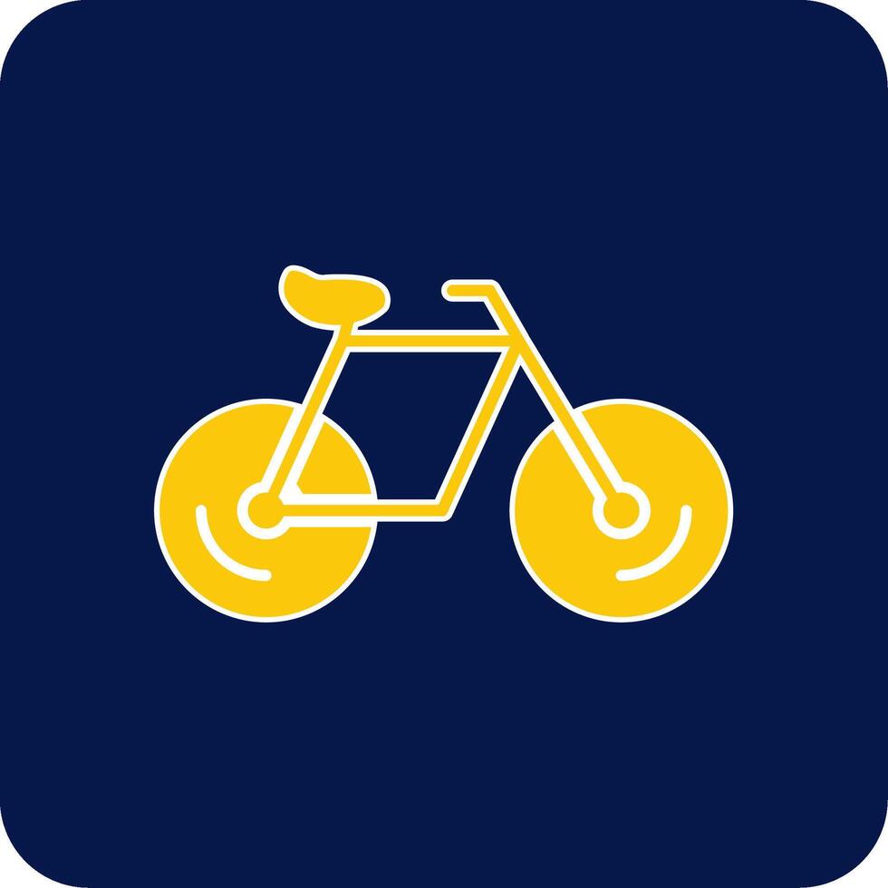 fiets glyph plein twee kleur icoon vector