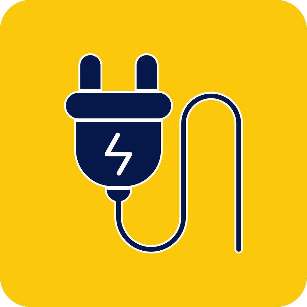 plug glyph plein twee kleur icoon vector