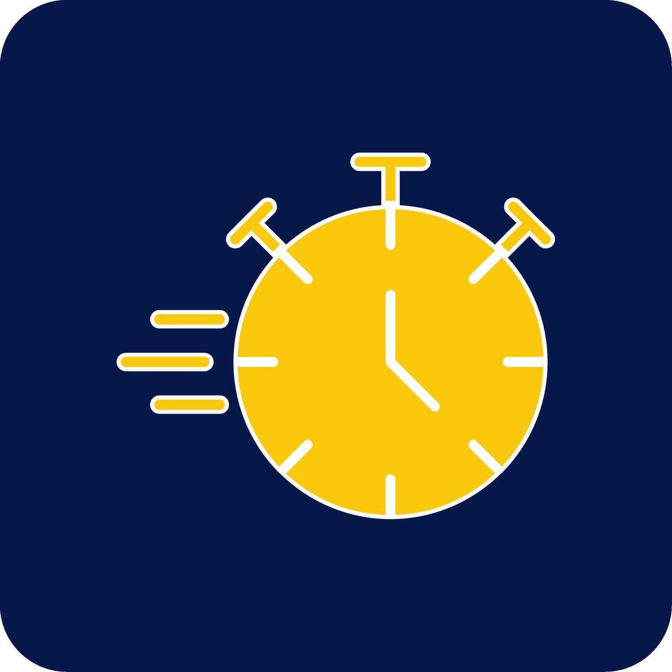 stopwatch glyph plein twee kleur icoon vector