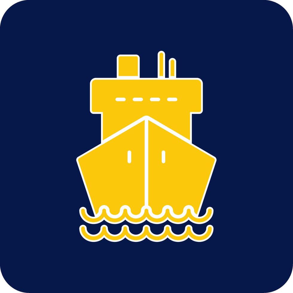 lading schip glyph plein twee kleur icoon vector