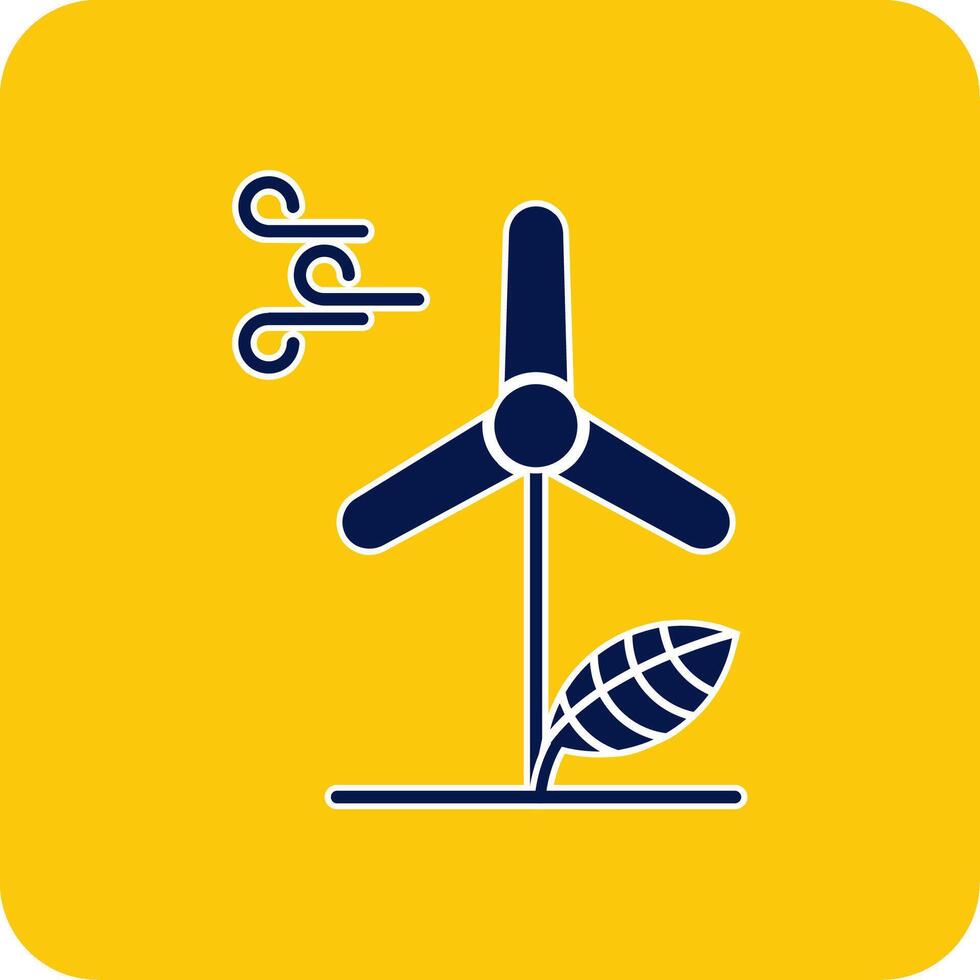 wind energie glyph plein twee kleur icoon vector