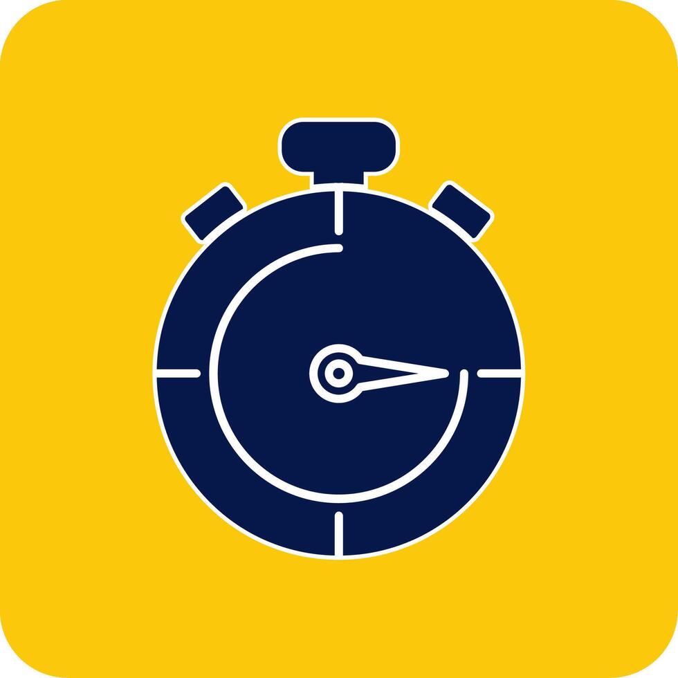 stopwatch glyph plein twee kleur icoon vector