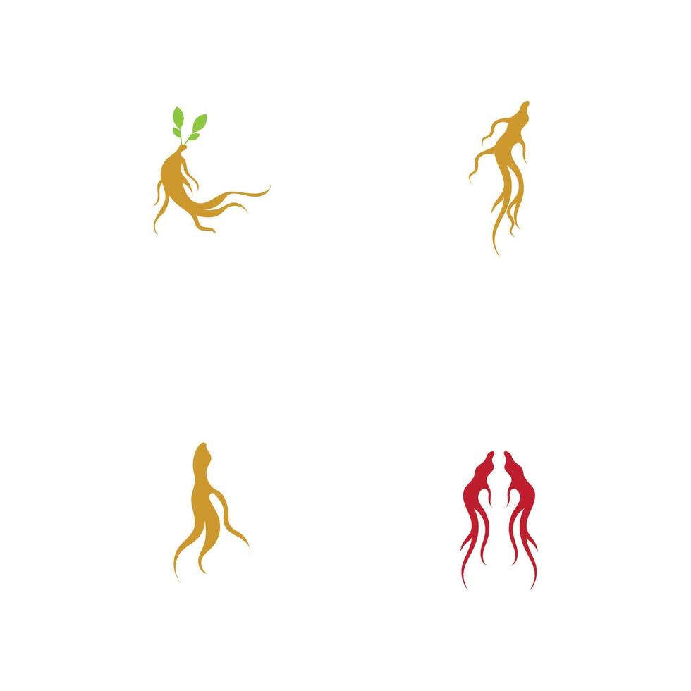 set van ginseng logo illustratie ontwerpsjabloon vector