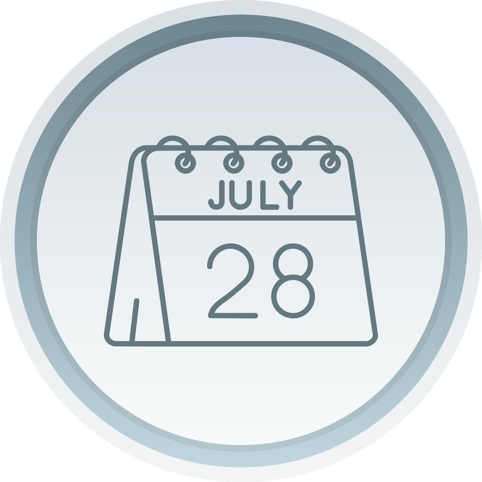 28e van juli lineair knop icoon vector