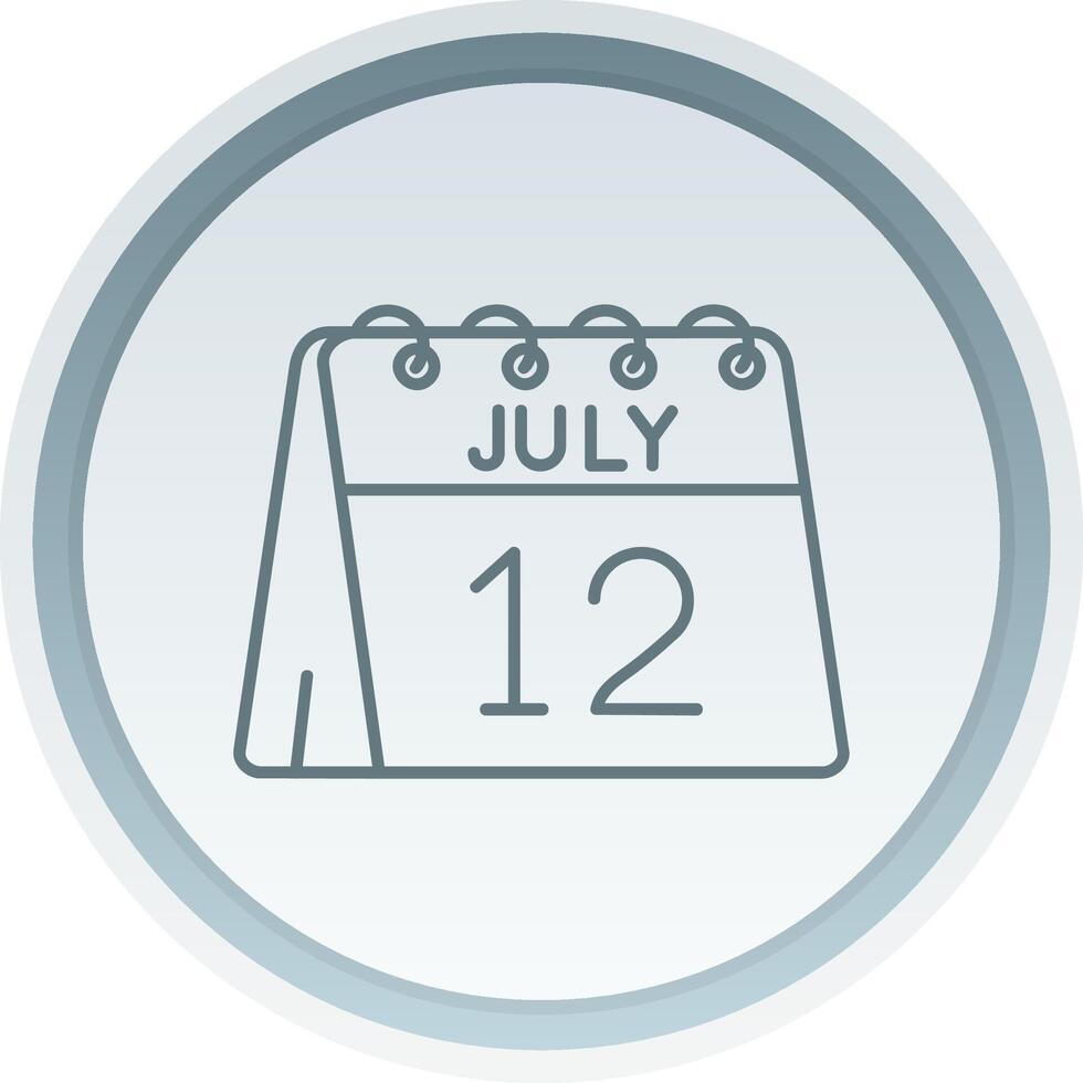 12e van juli lineair knop icoon vector