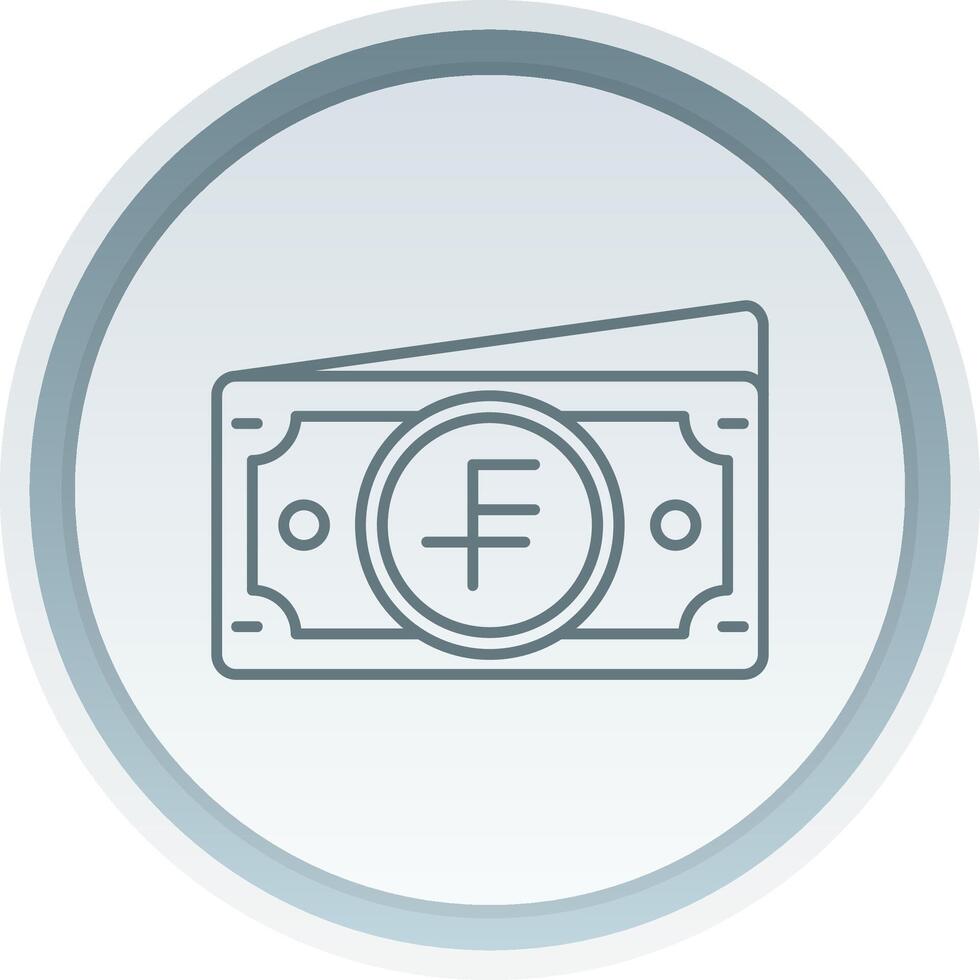 Zwitsers franc lineair knop icoon vector