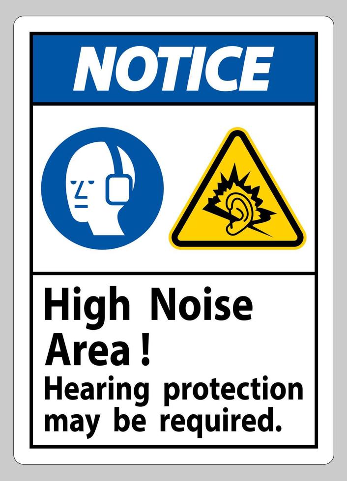 waarschuwingsbord hoog geluidsniveau gehoorbescherming kan nodig zijn vector