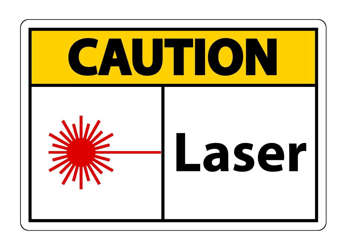 voorzichtigheid laser symbool teken symbool teken isoleren op transparante achtergrond, vector illustratie