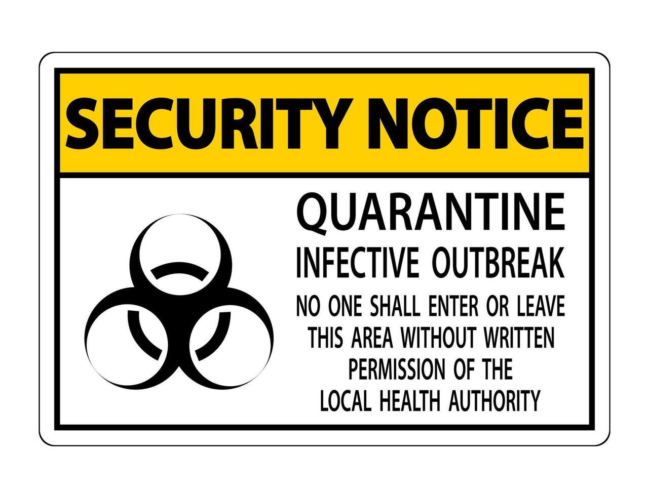 veiligheidsmededeling quarantaine besmettelijke uitbraak teken isoleren op transparante achtergrond, vectorillustratie vector