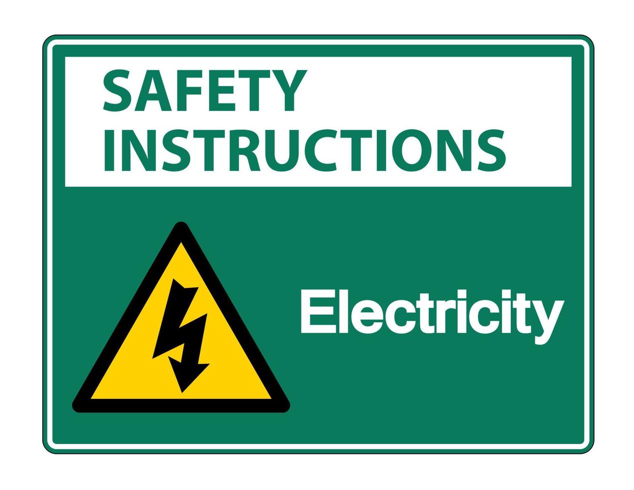 veiligheidsinstructies elektriciteitssymbool teken op witte achtergrond vector