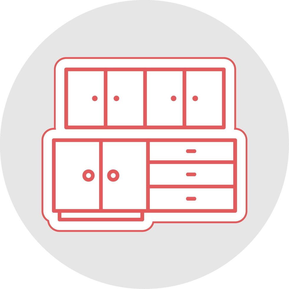 keuken kabinet lijn sticker veelkleurig icoon vector