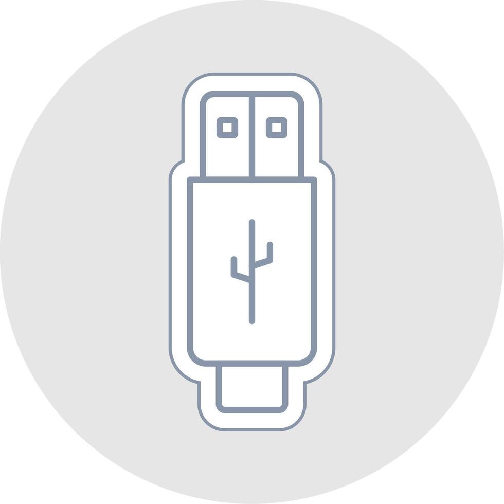 USB lijn sticker veelkleurig icoon vector