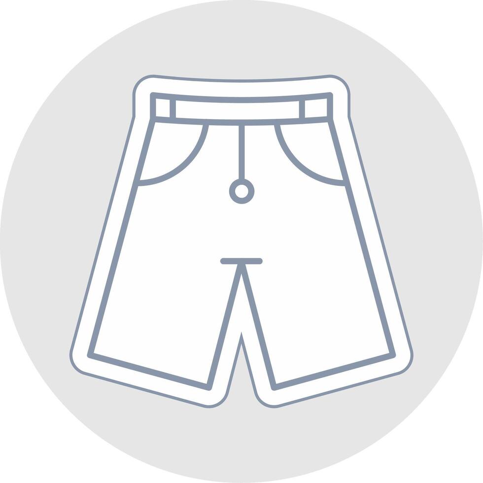 shorts lijn sticker veelkleurig icoon vector