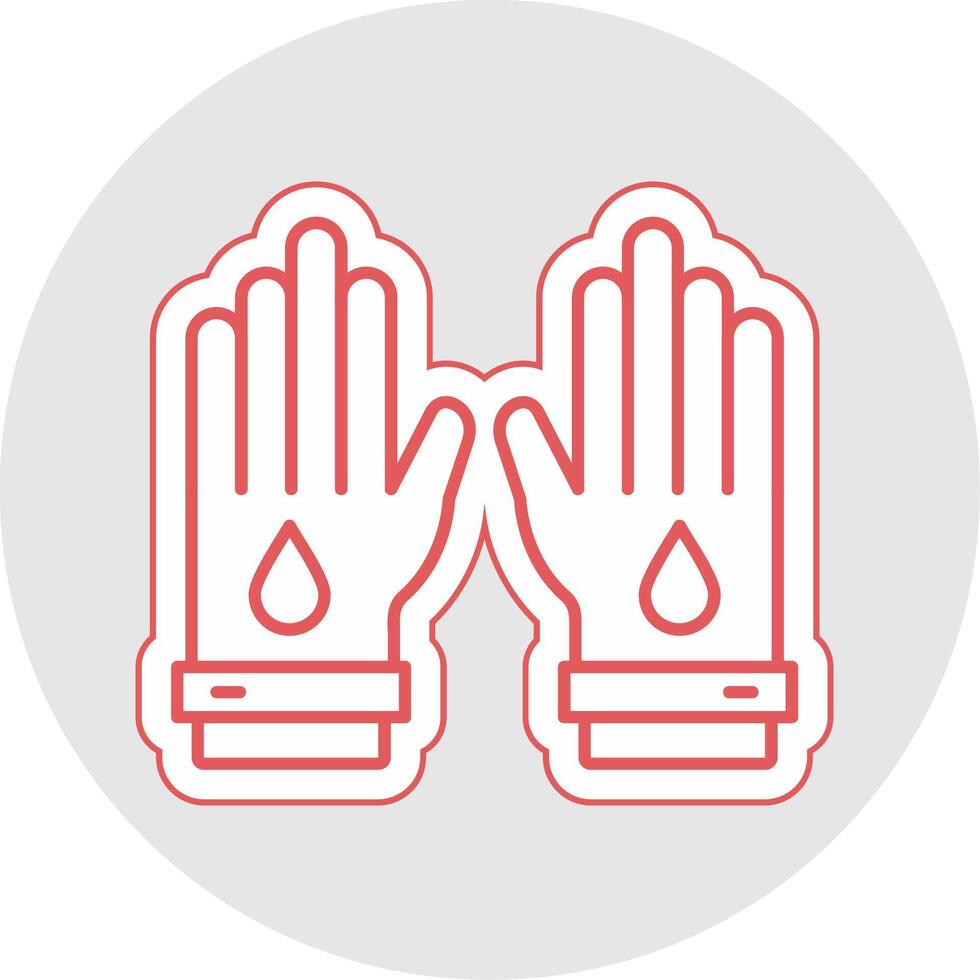 werken handschoenen lijn sticker veelkleurig icoon vector