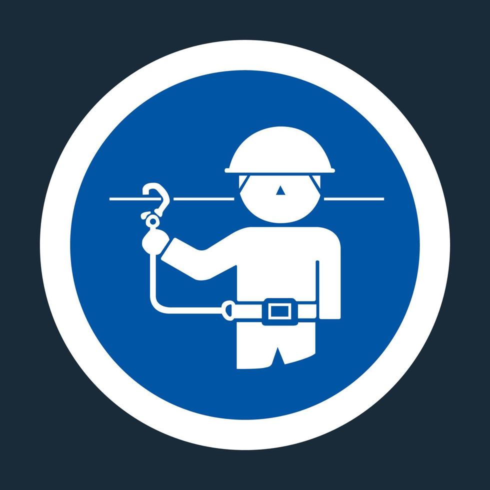 ppe icon.use veiligheidsgordels symbool teken op zwarte achtergrond vector