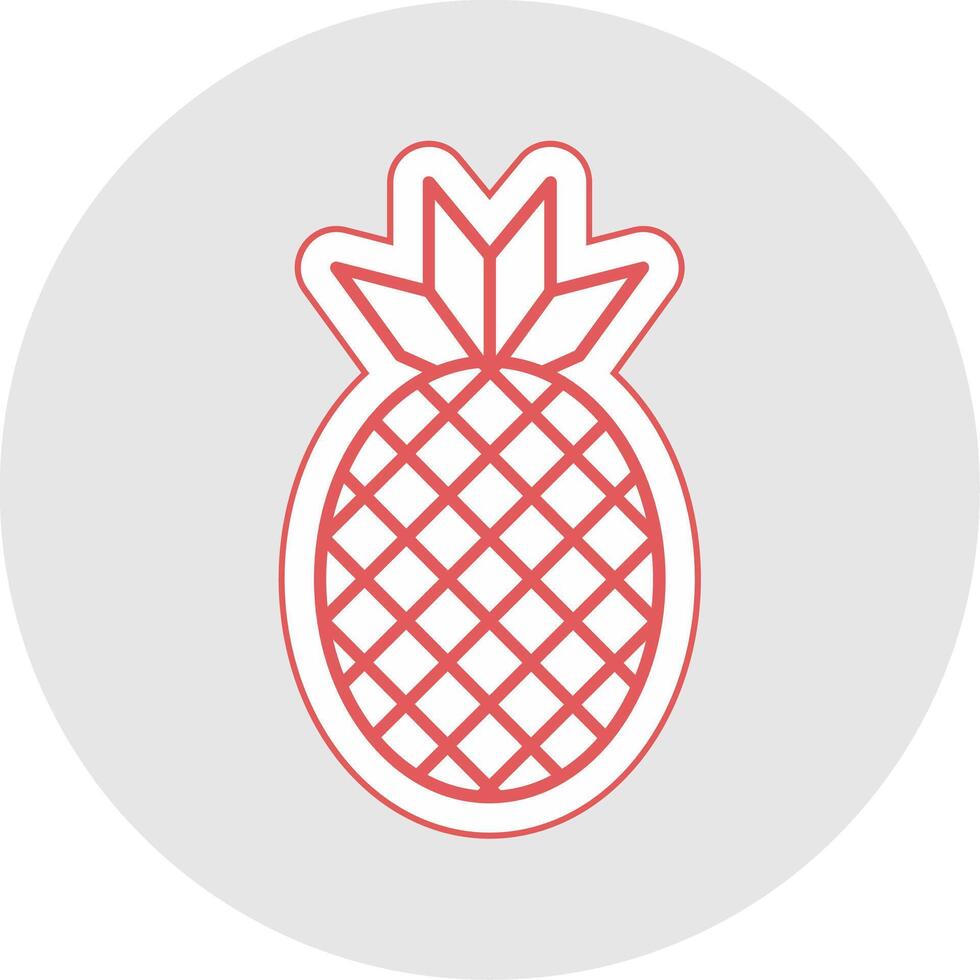 ananas lijn sticker veelkleurig icoon vector