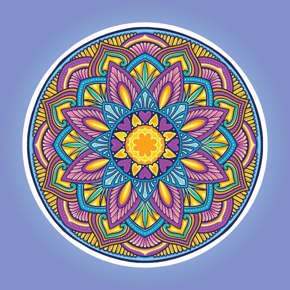 mandala kleurrijke liefdesblad illustraties vector