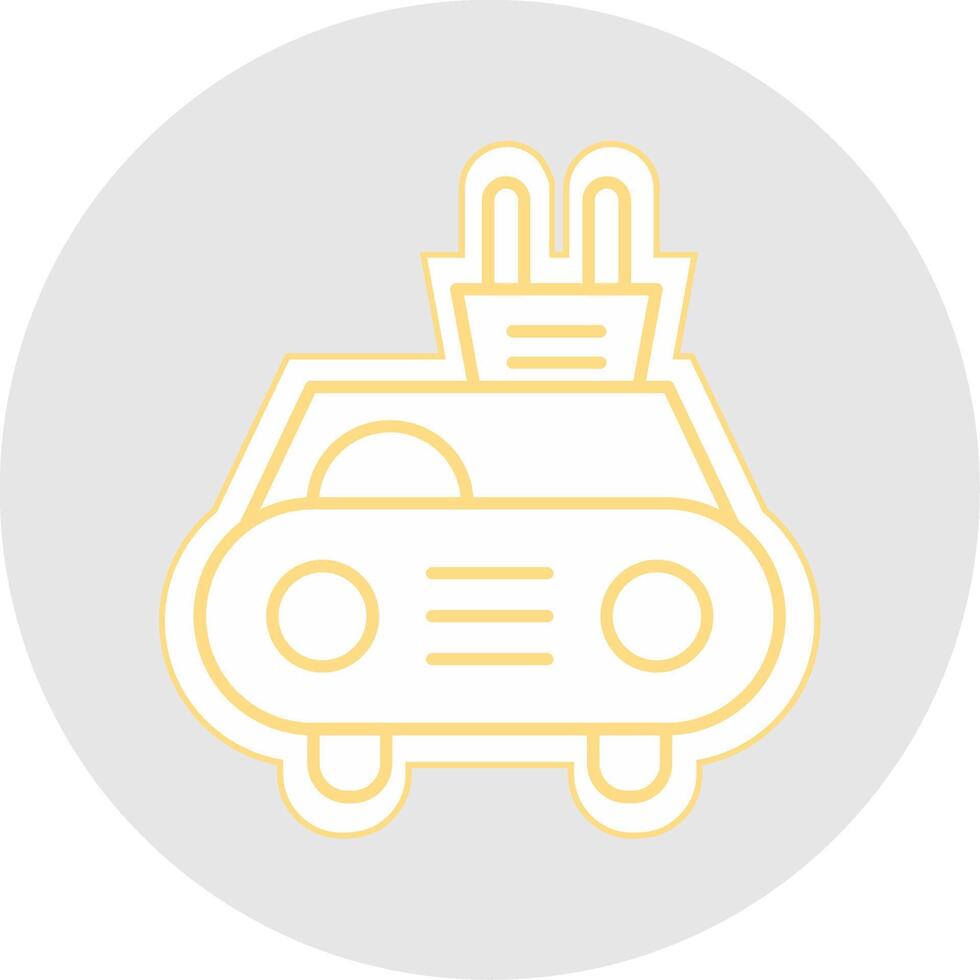 elektrisch auto lijn sticker veelkleurig icoon vector