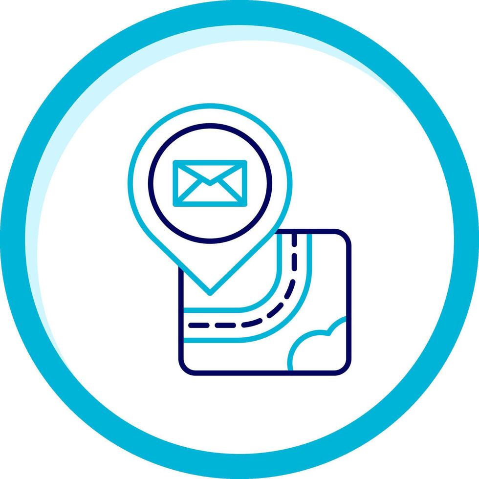 e-mail twee kleur blauw cirkel icoon vector