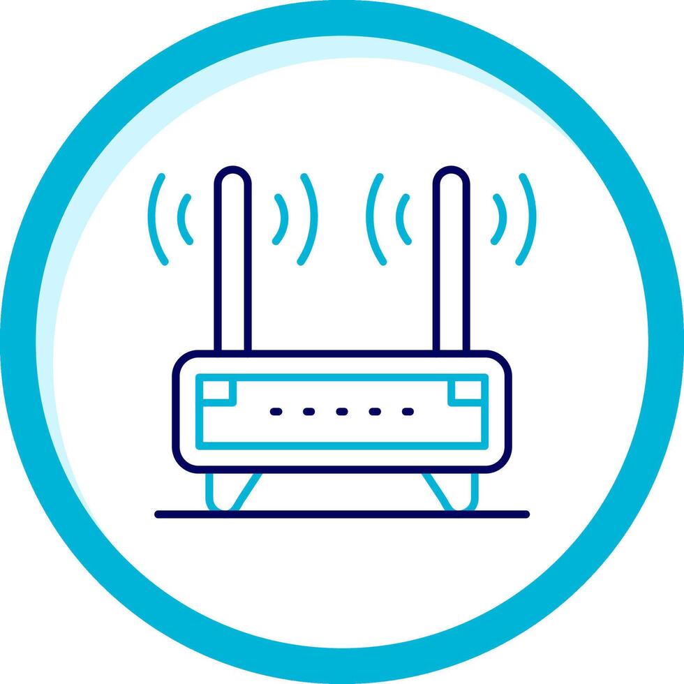 router twee kleur blauw cirkel icoon vector