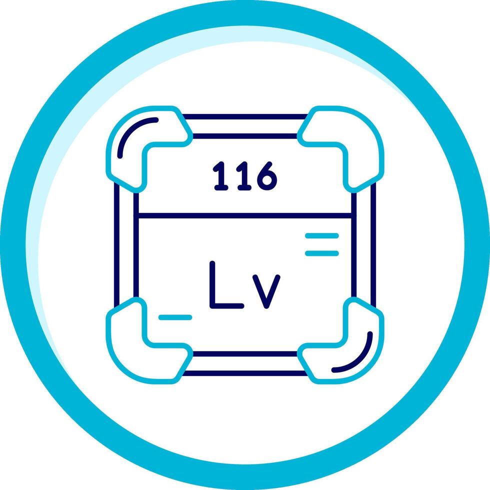 livermorium twee kleur blauw cirkel icoon vector