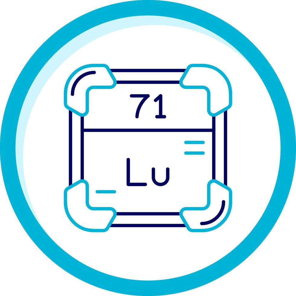 lutetium twee kleur blauw cirkel icoon vector