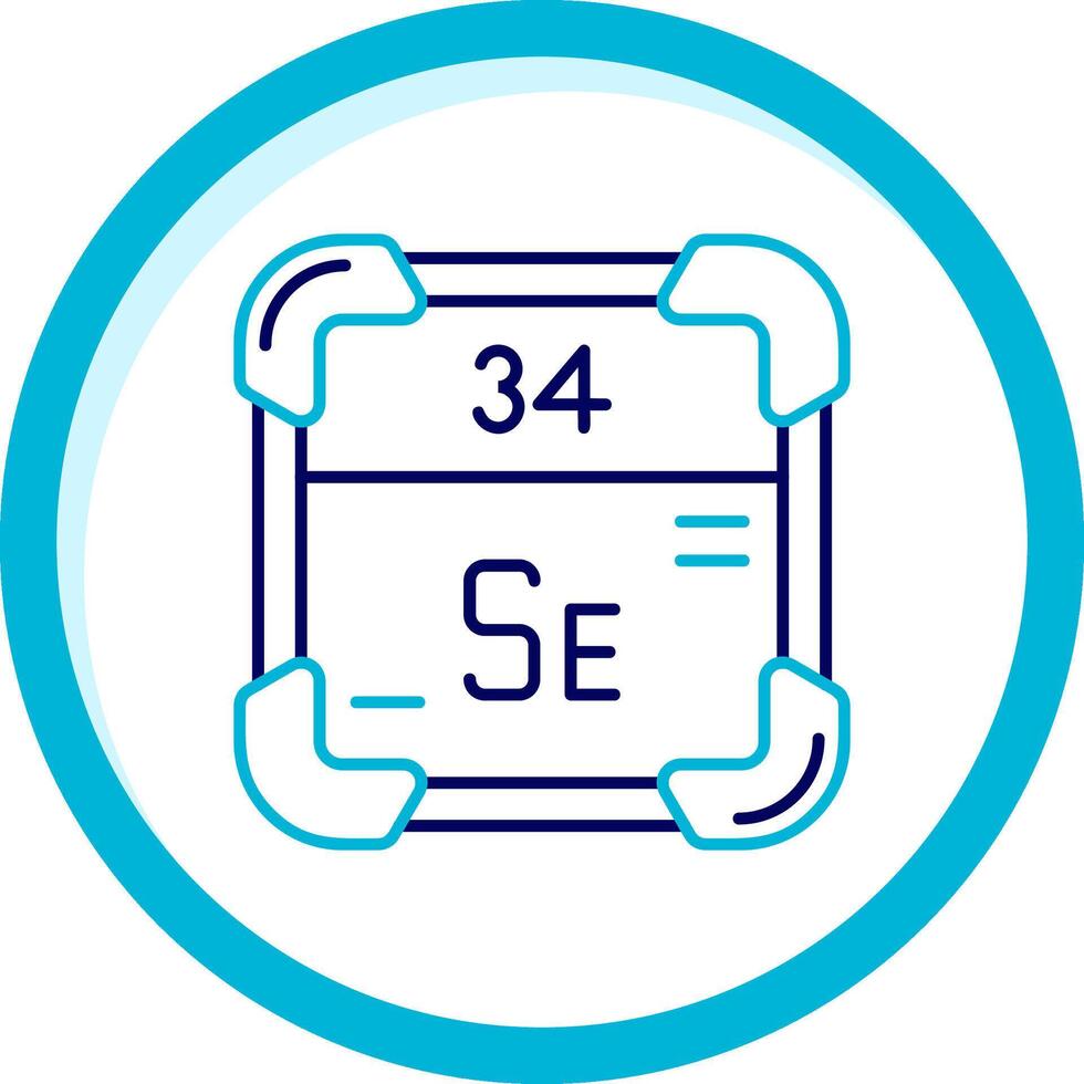 selenium twee kleur blauw cirkel icoon vector