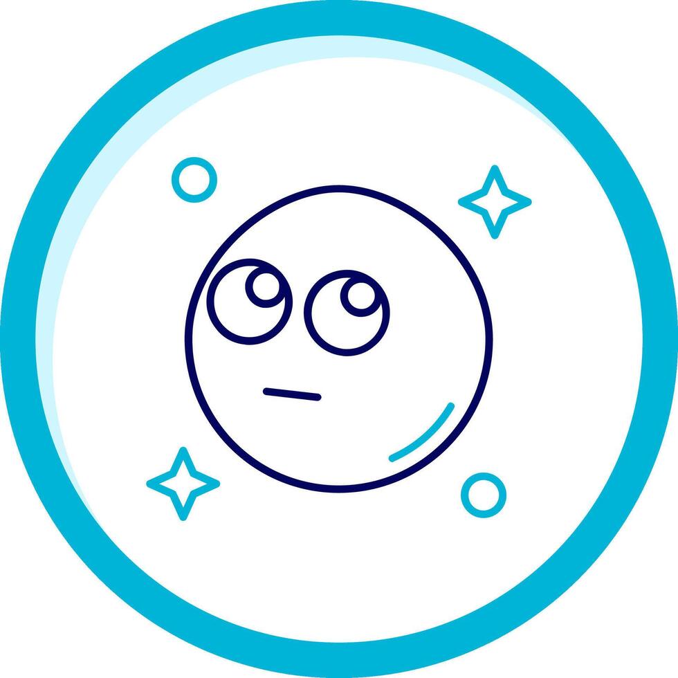 rollend ogen twee kleur blauw cirkel icoon vector
