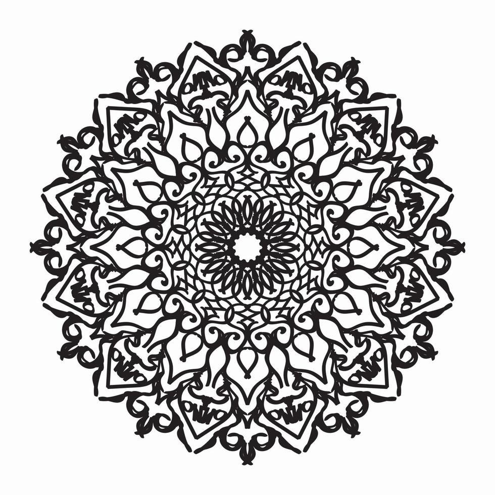 cirkelvormig patroon in de vorm van een mandala voor henna, mehndi, tatoeages, decoraties. decoratieve decoratie in etnische oosterse stijl. kleurboek pagina. vector