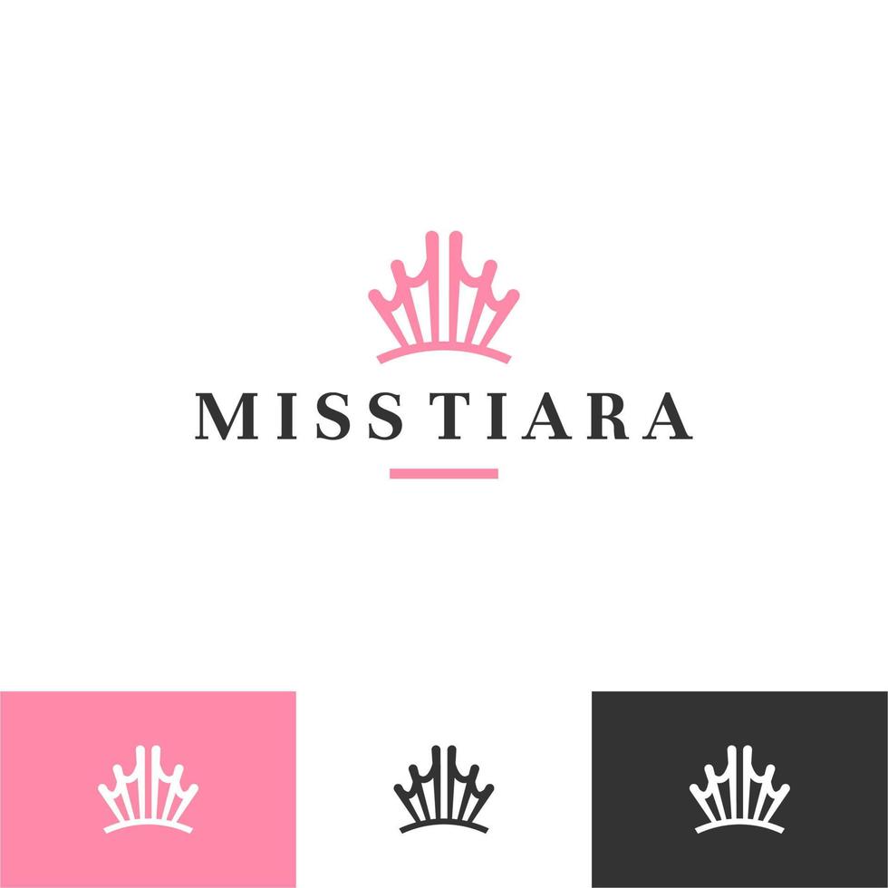 vintage elegante gouden tiara logo symbool. luxe geometrische koninklijke logo teken merk. abstract schoonheidsverzorging gezichtsmode make-up huidverzorging cosmetisch pictogram vector design