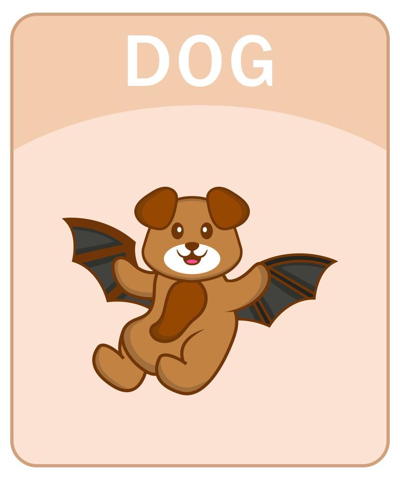 alfabet flashcard met schattige hond stripfiguur. vector