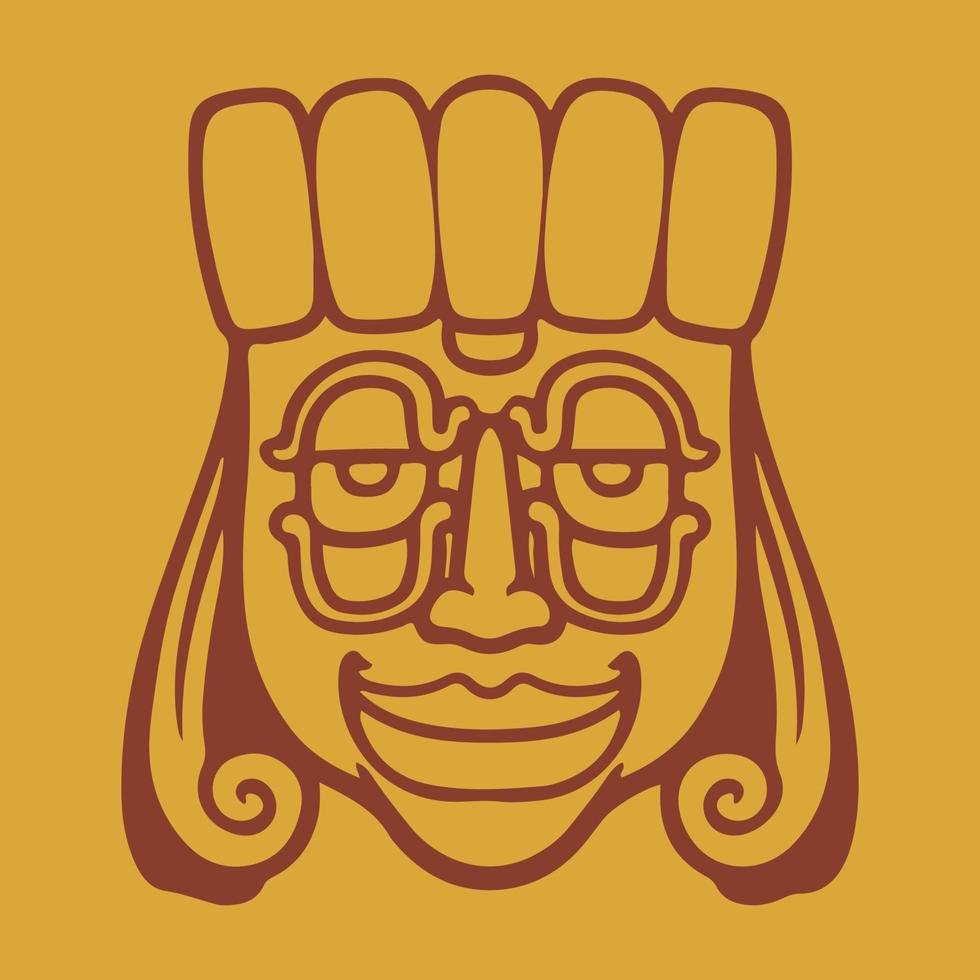 kleurrijke etnische Maya-maskers. etnische rituele hoofden. vector