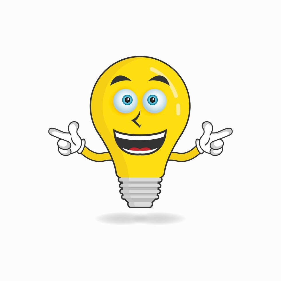 lamp mascotte karakter met glimlach expressie. vector illustratie
